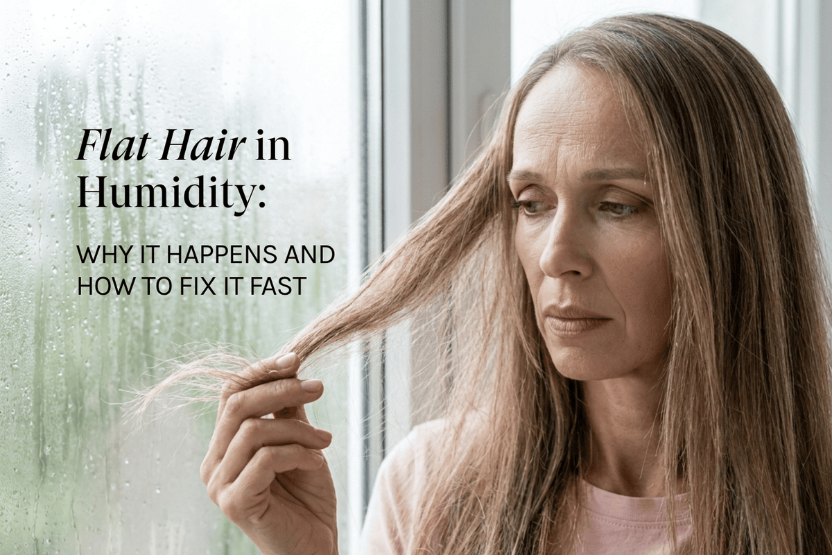 woman with flat hair from humidity