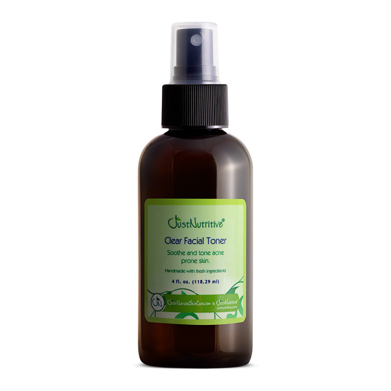Just Nutritive Clear Facial Toner, 4 oz amber spray bottle