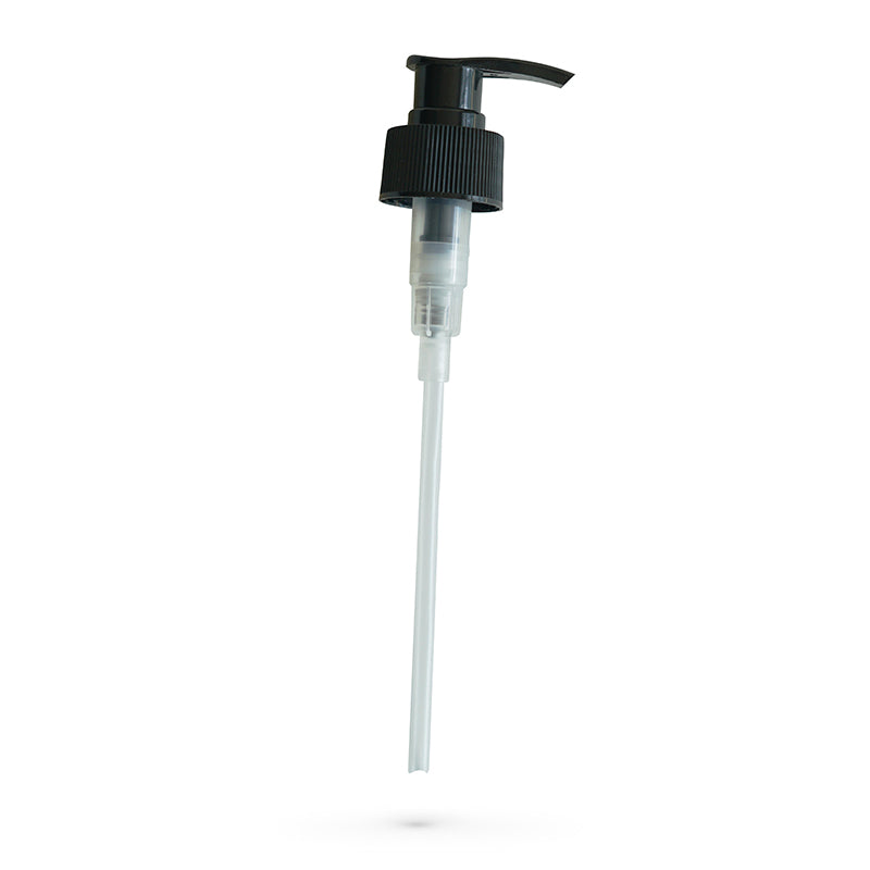 Black pump for Just Nutritive 16 oz bottles of shampoo, conditioner, body wash and gel