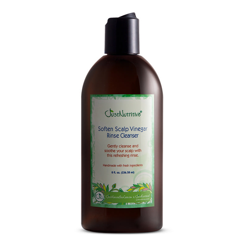 Just Nutritive Soften Scalp Vinegar Rinse Cleanser, 8 oz amber bottle