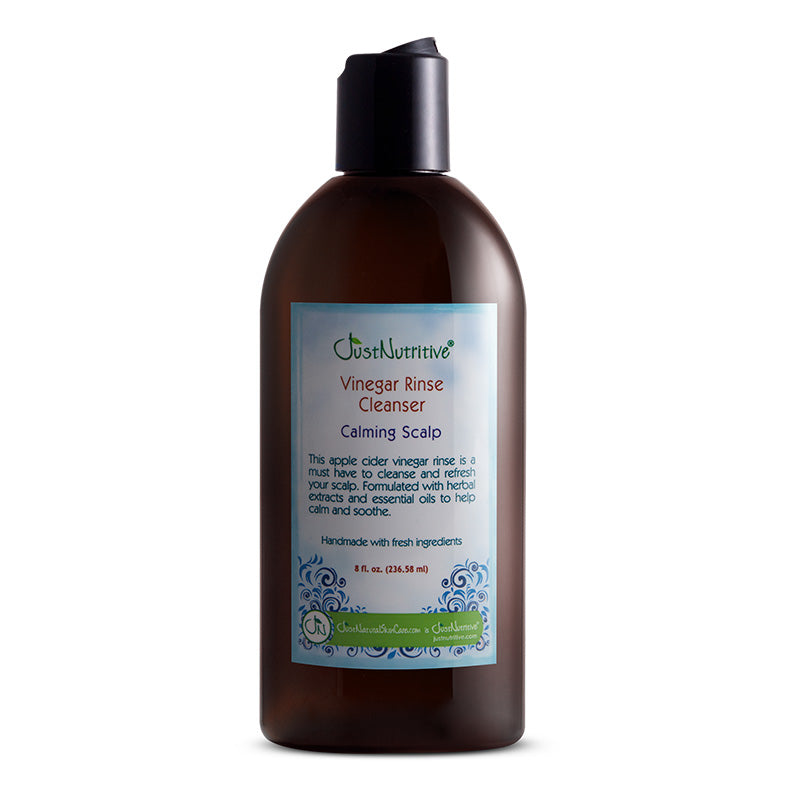 Just Nutritive Vinegar Rinse Cleanser Calming Scalp, 8 oz amber bottle