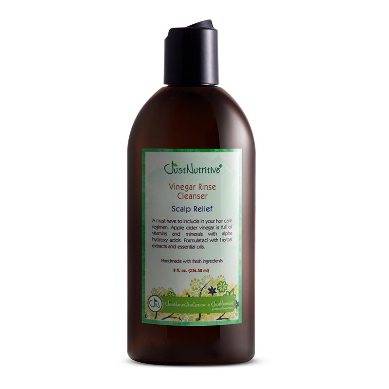 Just Nutritive Vinegar Rinse Cleanser Scalp Relief, 8 oz amber bottle