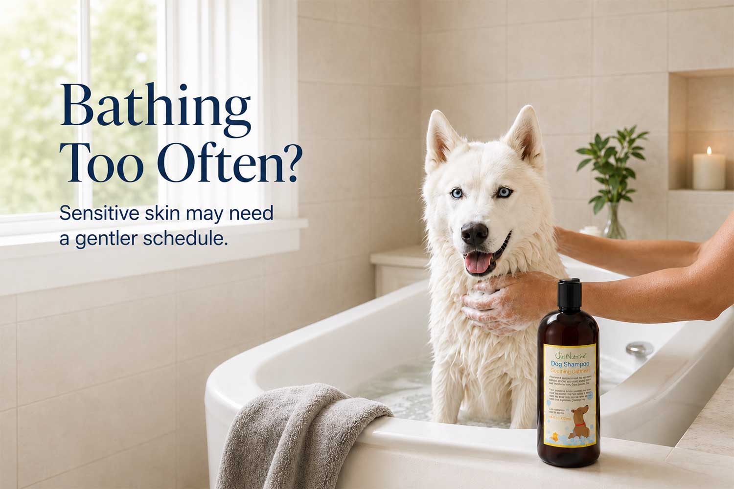 dog-bathing-white-tub-huskey