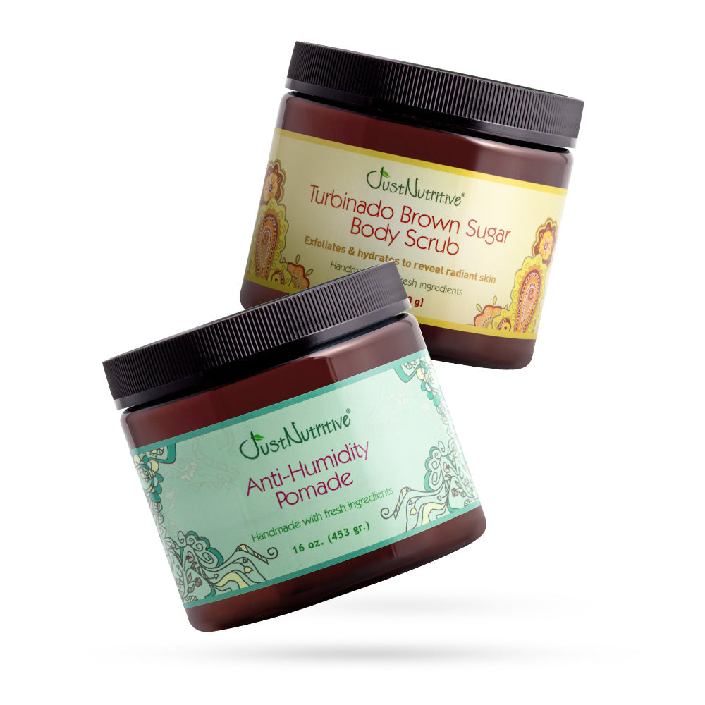 Anti-Humidity Pomade & Turbinado Brown Sugar Body Scrub Duo