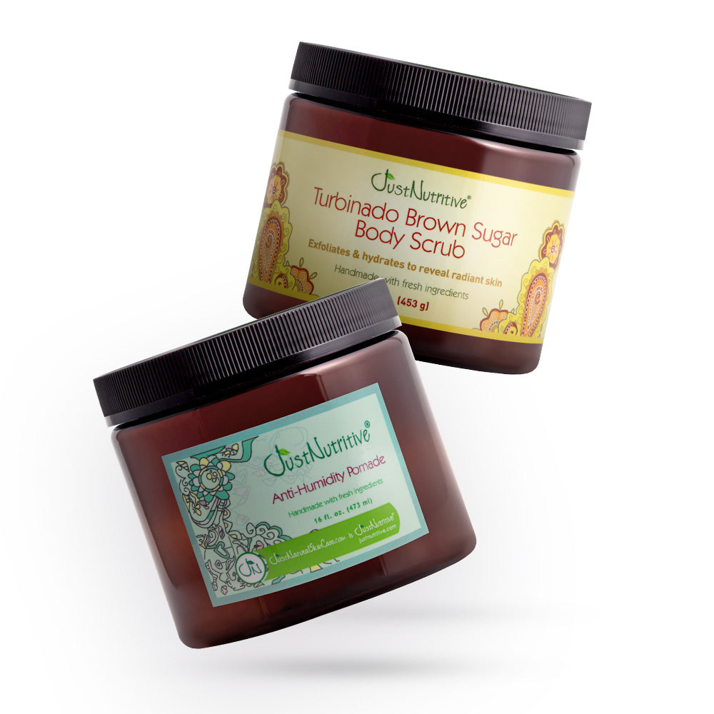 Anti-Humidity Pomade & Turbinado Brown Sugar Body Scrub Duo