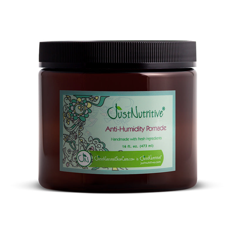 Brown Jar labeled ' Anti-Humidity Just Nutrive' on a white background