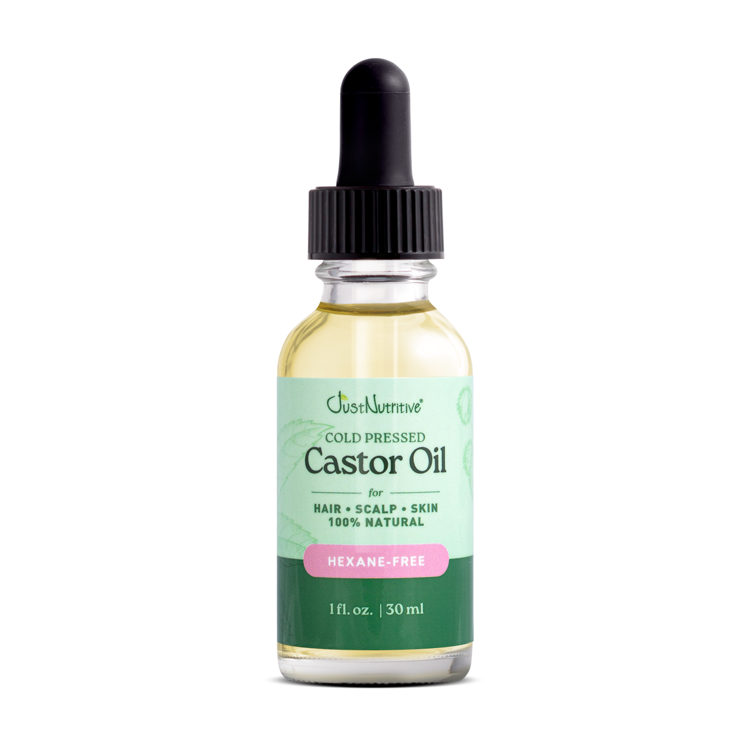 Bottle of Ouse Nutritive Castor Oil on a white background