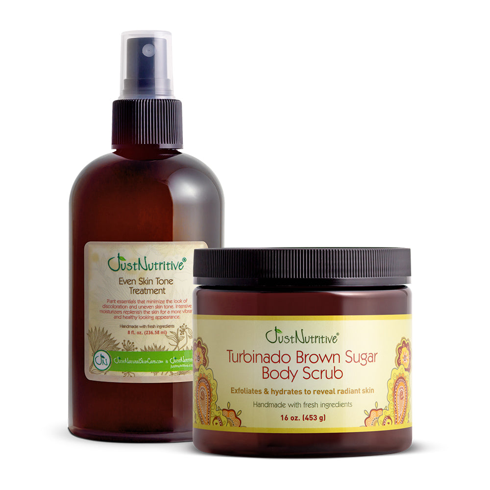 Even Skin Tone Treatment and Turbinado Brown Sugar Scrub Duo