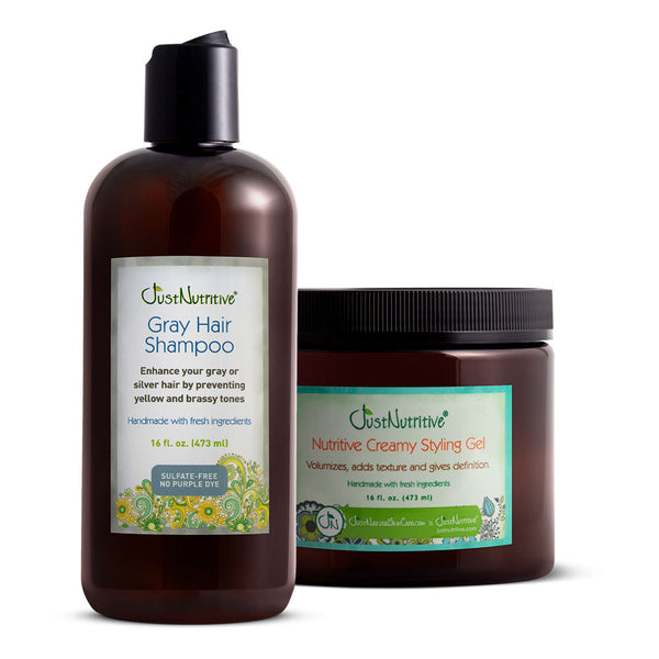Gray Hair Shampoo & Nutritive Creamy Styling Gel Duo - Just Nutritive Store