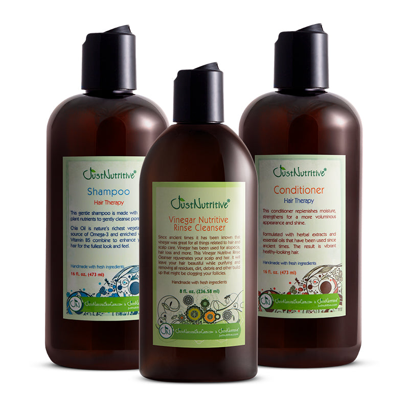 Three bottles of Osh Nutritive hair care products on a white background