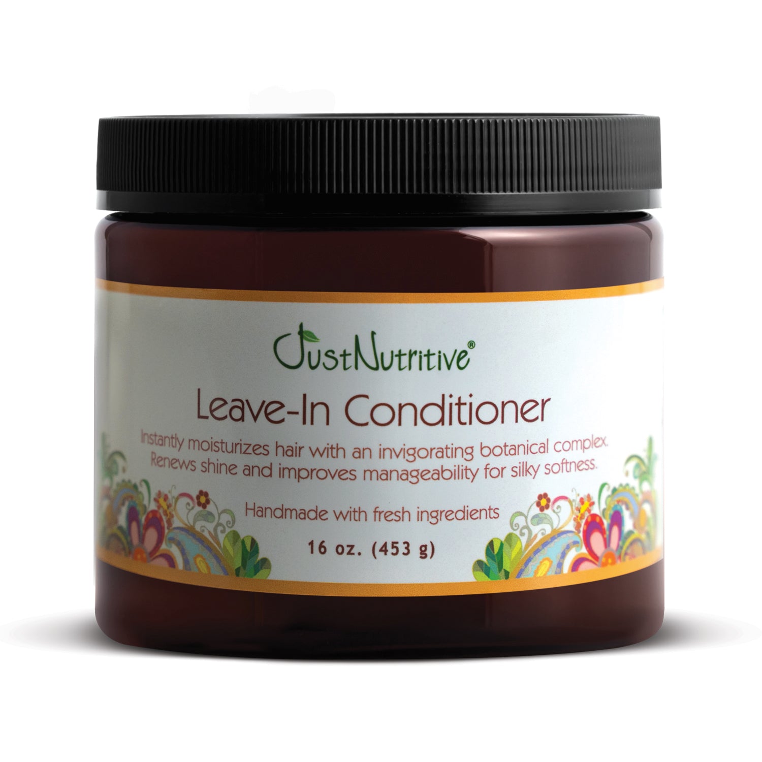 Jar of Just Nutritive Leave-In Conditioner on a white background