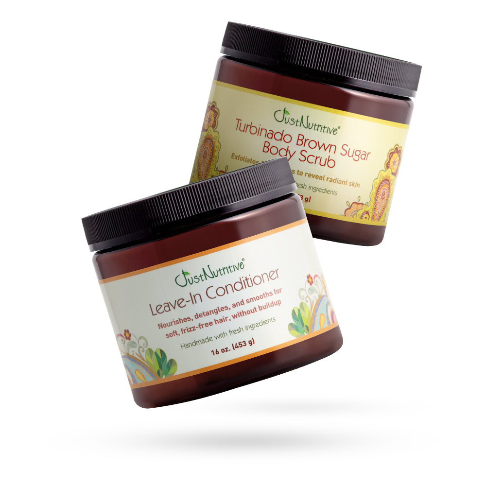 Turbinado Brown Sugar Body Scrub & Leave-In Conditioner Duo