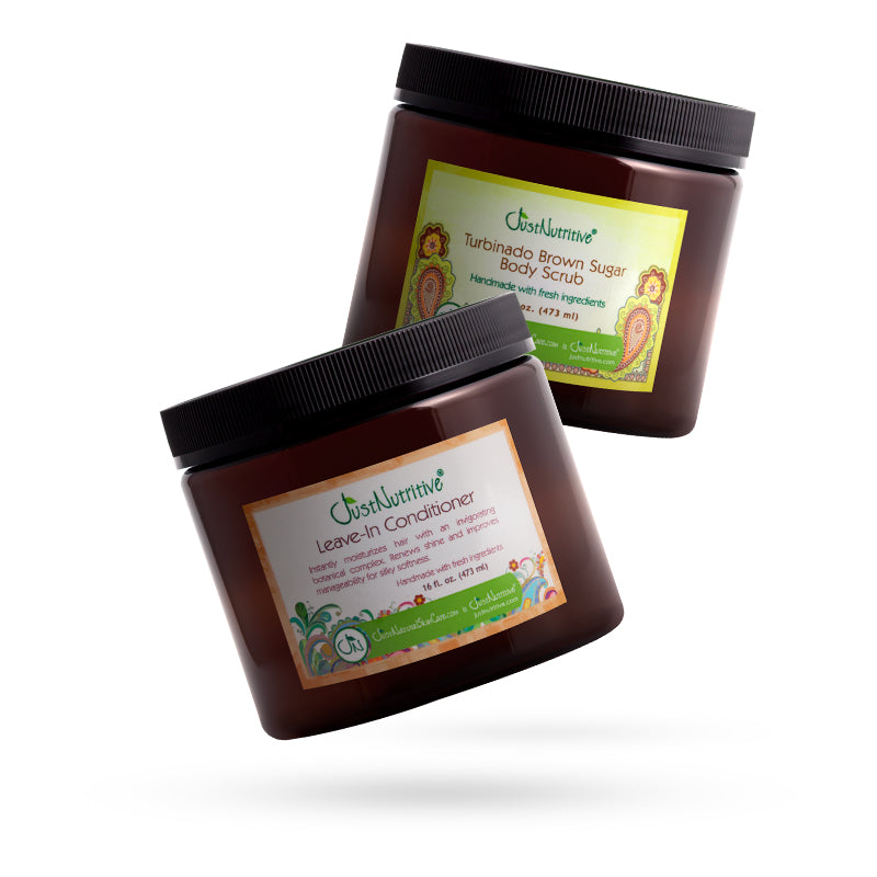 Two brown jars with black lids containing 'OshKosh' products on a white background