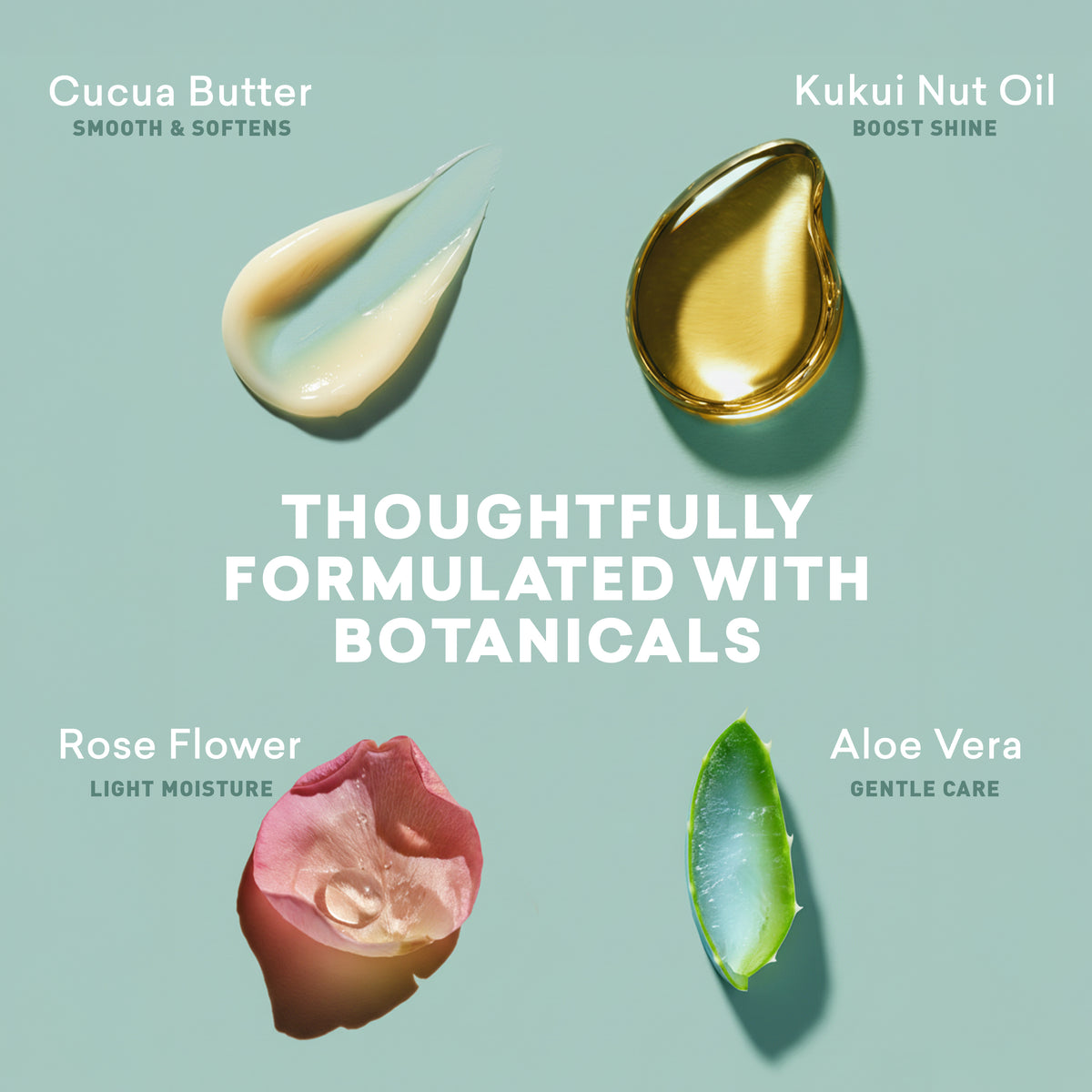 Cosmetic ingredients with labels on a light blue background