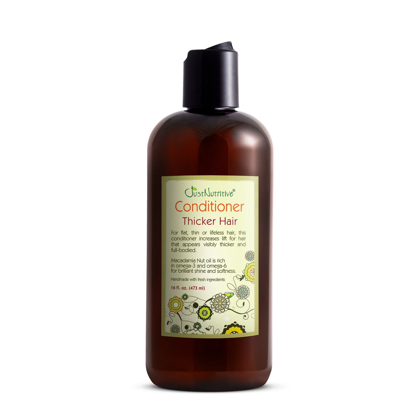 Bottle of Castorine Conditioner for thicker hair on a white background