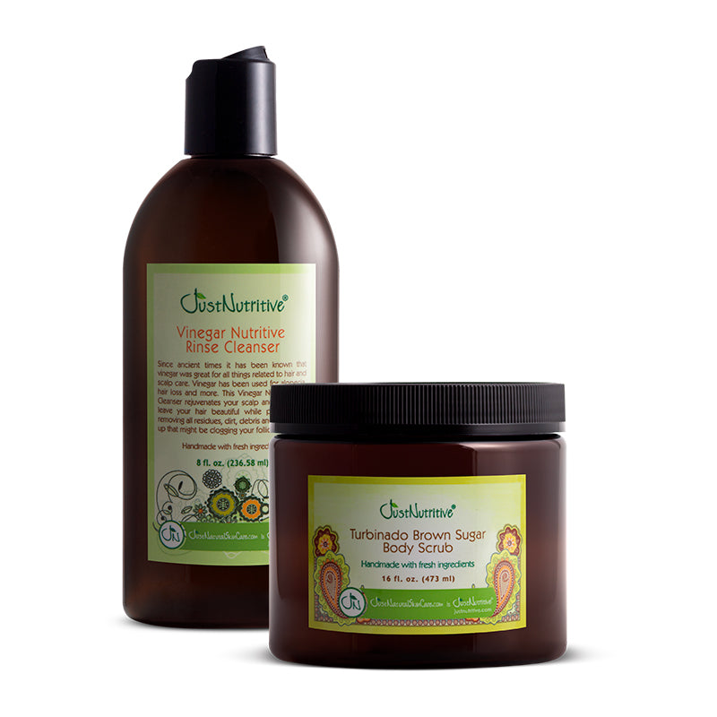 Two brown bottles with labels on a white background