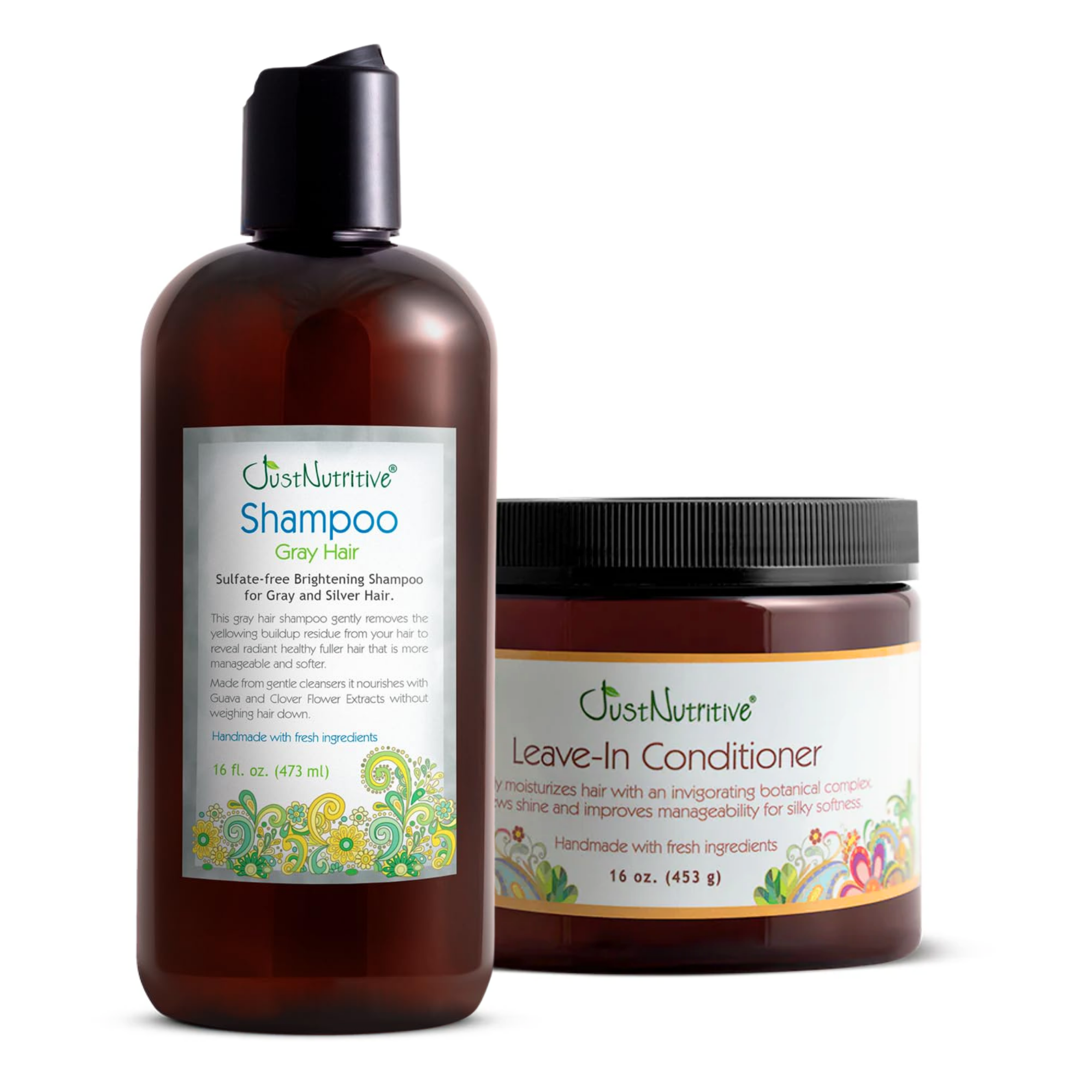 Gray Hair Shampoo & Leave-In Conditioner Duo - Just Nutritive Store