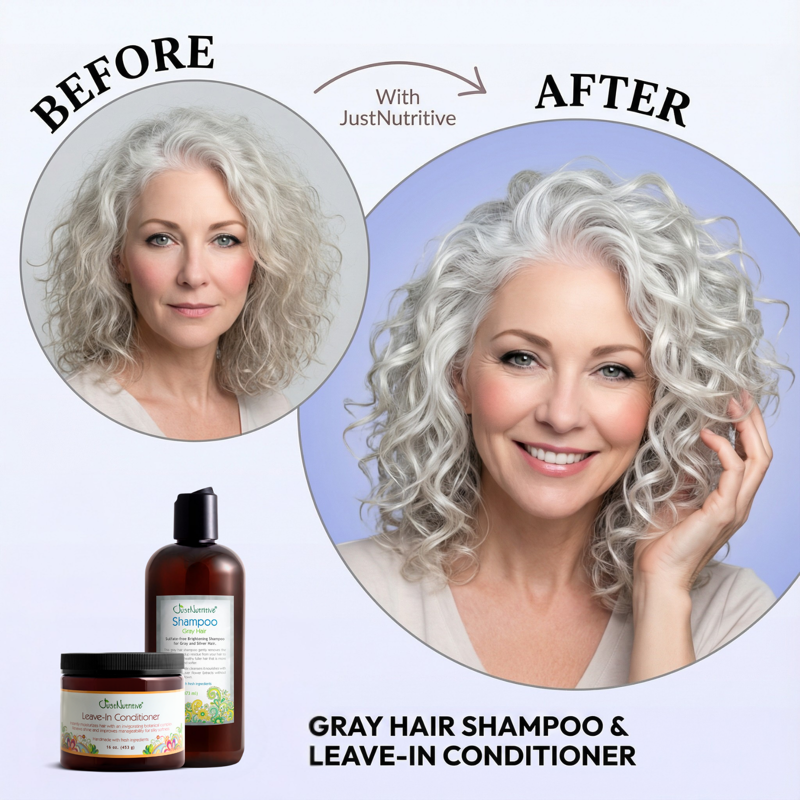Gray Hair Shampoo & Leave-In Conditioner Duo