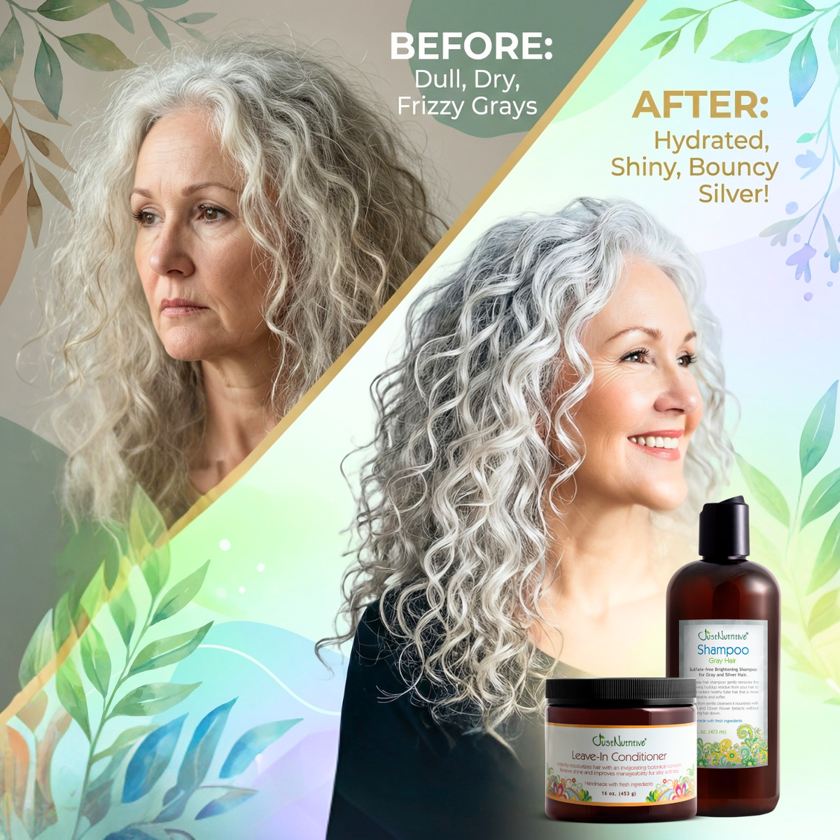 Gray Hair Shampoo & Leave-In Conditioner Duo