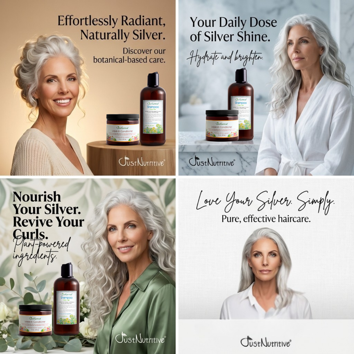Gray Hair Shampoo & Leave-In Conditioner Duo - Just Nutritive Store