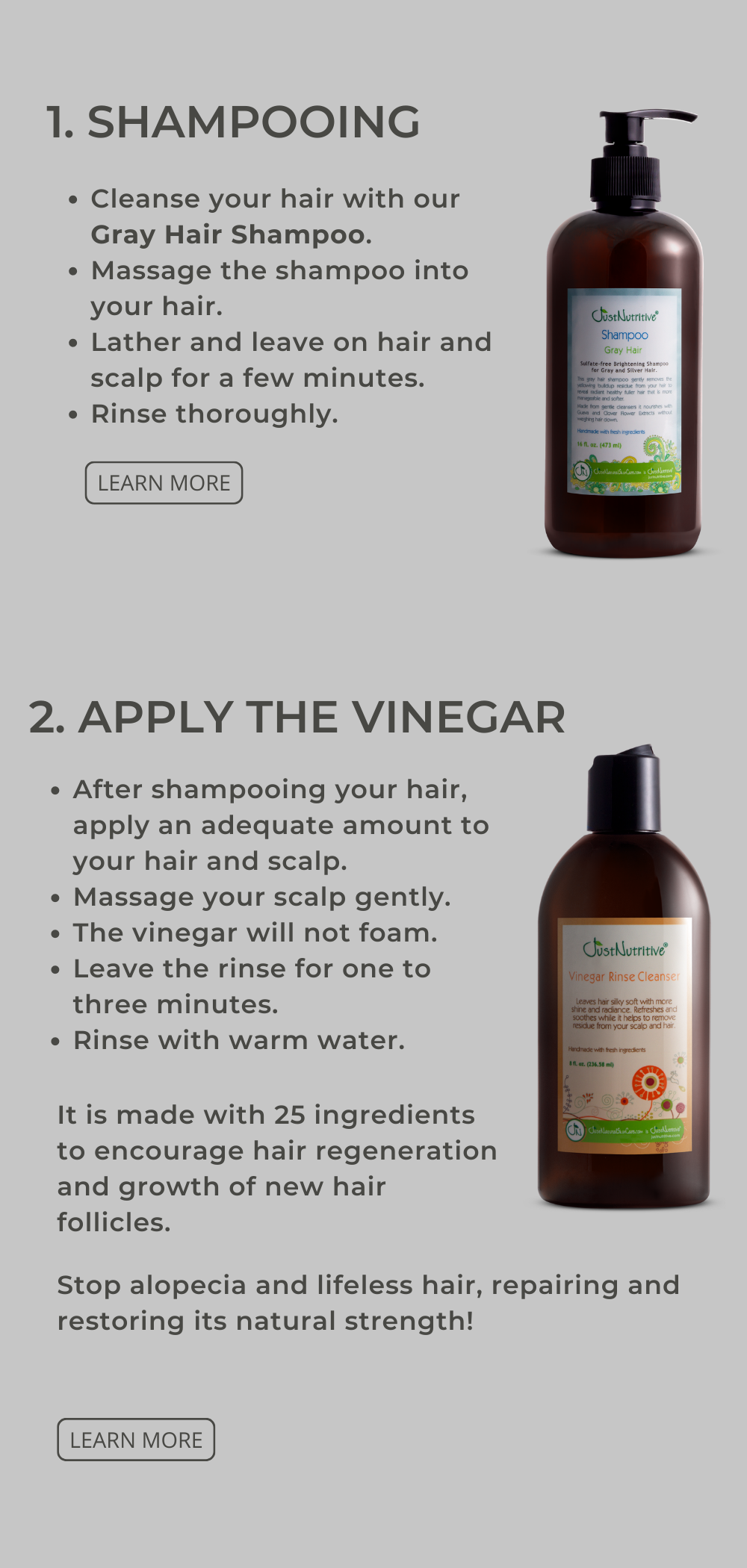 Vinegar Rinse Cleanser for Gray Hair